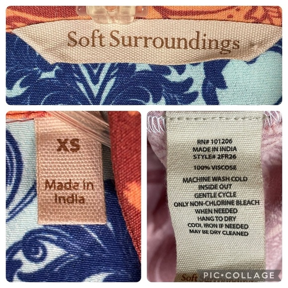 Soft Surroundings Hermosa Chic ColorBlock Floral Sophisticated Tunic Blouse XS - Picture 3 of 14